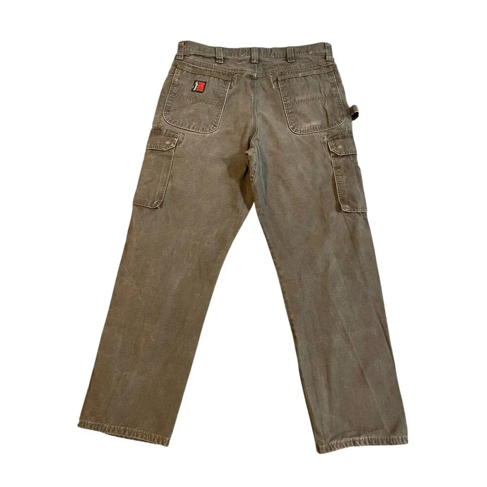 Vintage Wrangler Riggs Workwear Mocha Brown Carpenter Pants Size 36x32 USA - Picture 4 of 8